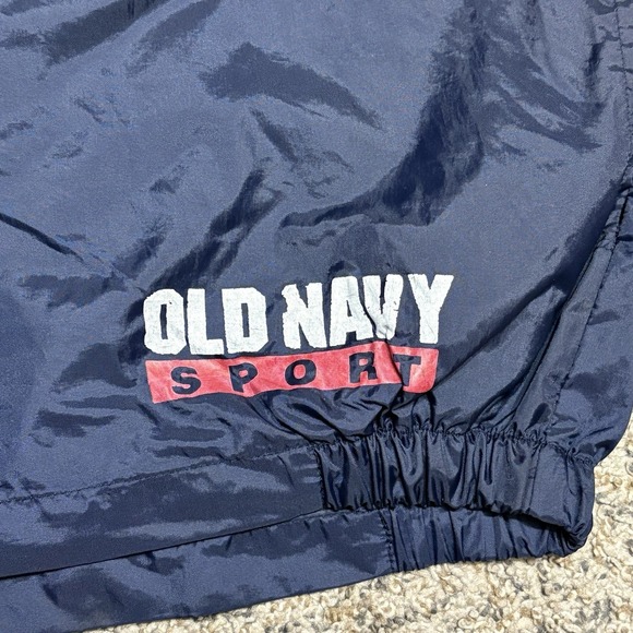 Vintage Old Navy Sport Windbreaker Anorak Pullover Jacket Navy Mens L/XL 90s - Picture 2 of 12
